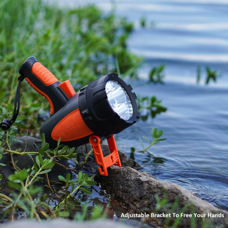 GOODSMANN LED Rechargeable Marine Handheld Spotlight up to 4500 Lumen Boat Spot Light Waterproof Searchlight Portable Flashlight with EVA Case USB Adapter Car Charger for Outdoor and Indoor Use - Image 4